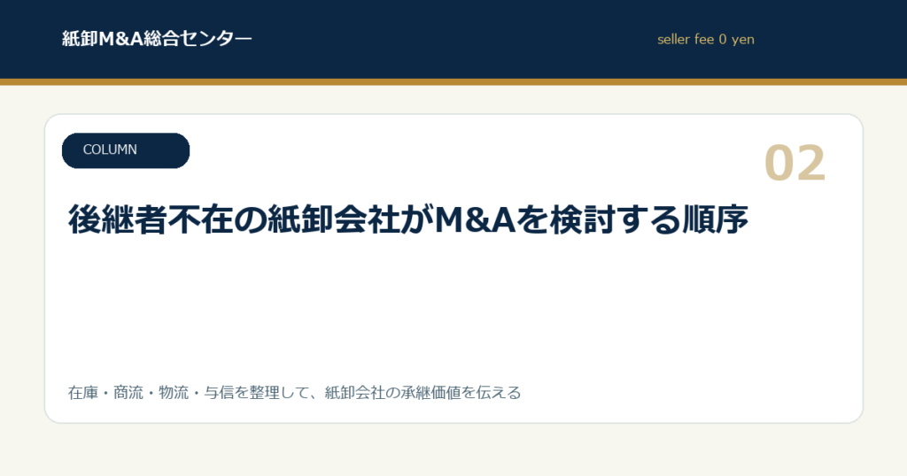 後継者不在の紙卸会社がM&Aを検討する順序